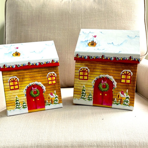 burton&burton Other - Set of Two House Shaped Nested Gift Boxes with Lids